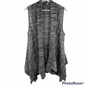 Anthro Moth Size XS / S Vest Cardigan Sweater Cotton Blend Open Cascade Front